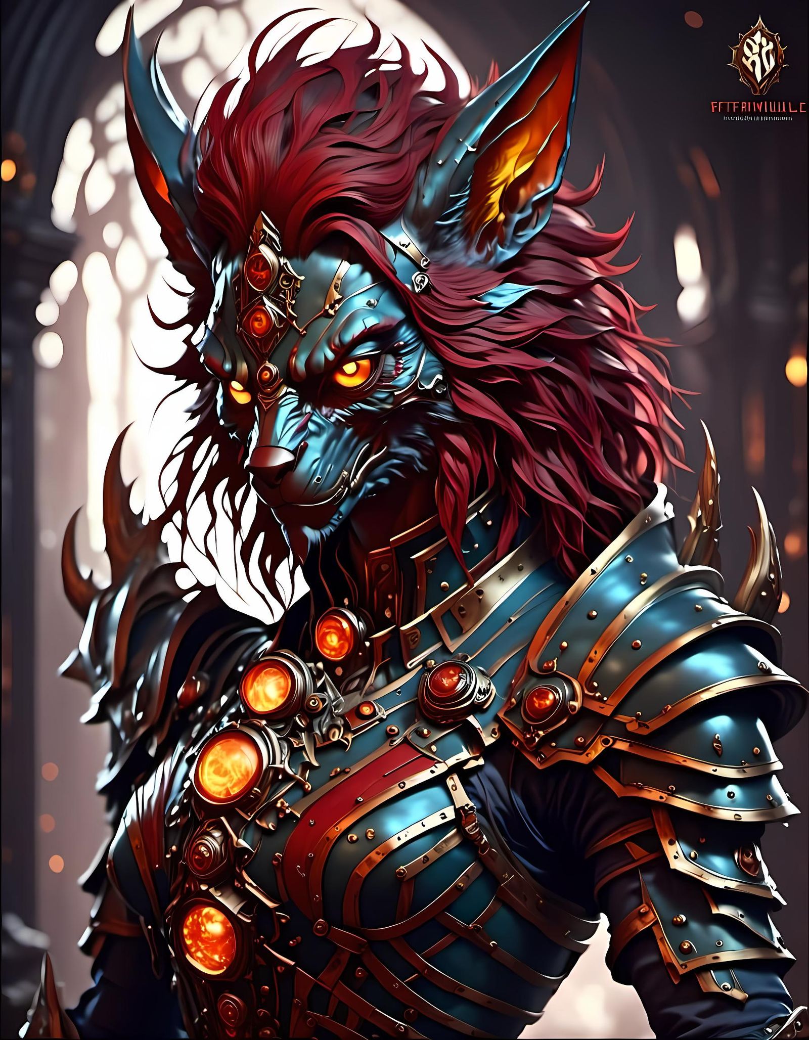 Female Blue Skinned Werewolf