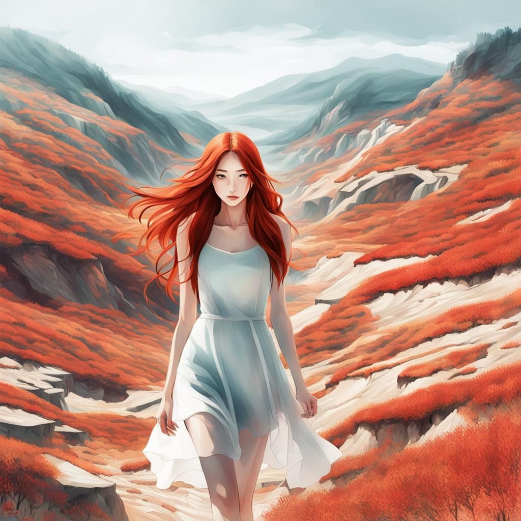 Double Exposure Art of Woman in Sci-Fi Landscape