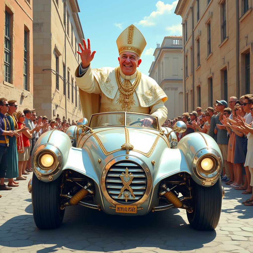 Pope in Modernized Popemobile