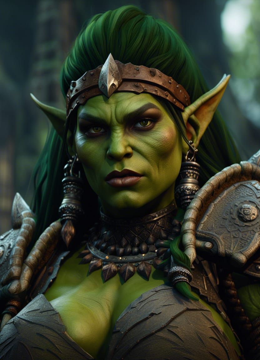 Beautiful Orc Girl Concept Art in Unreal Engine