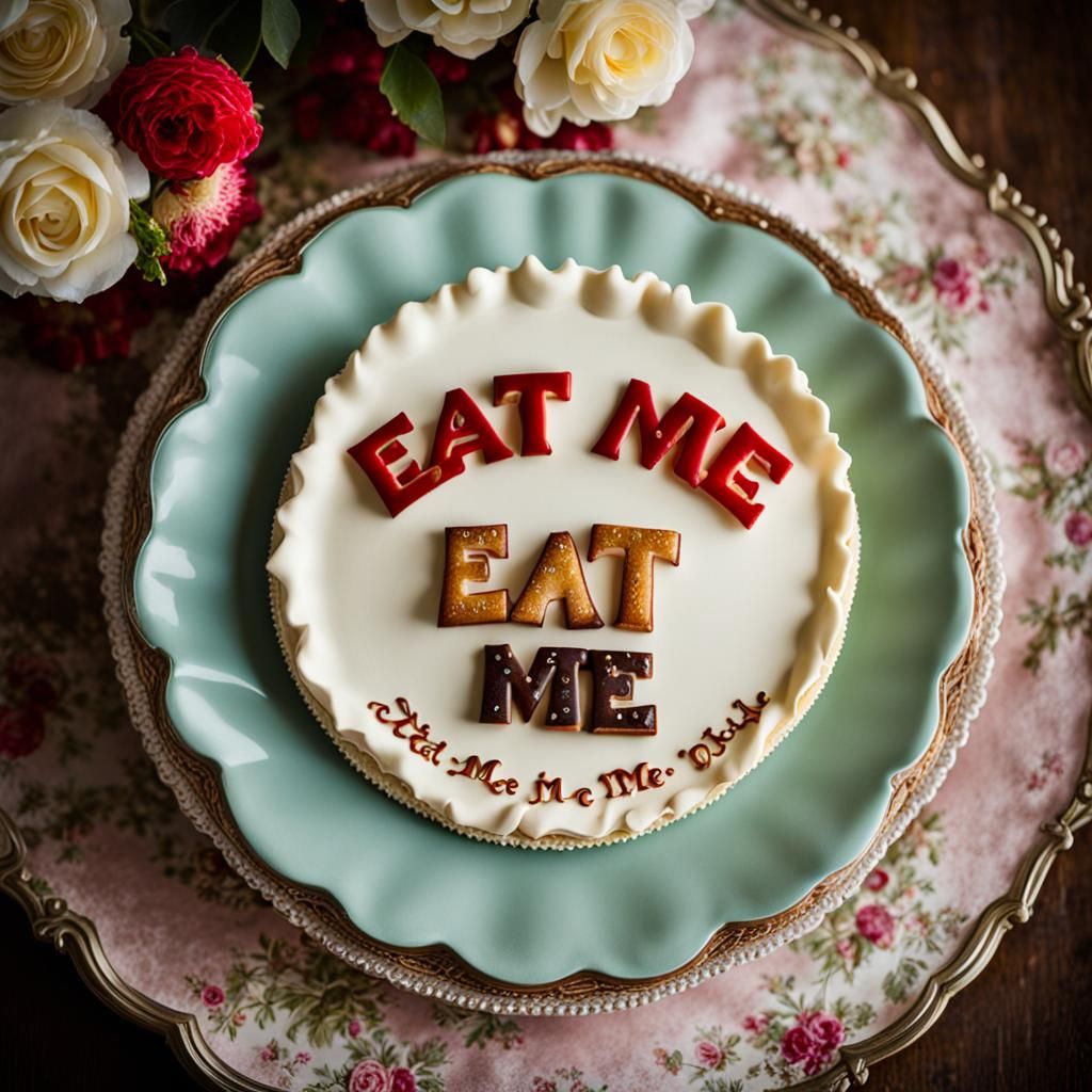 Victorian Cake with Alice in Wonderland Motifs