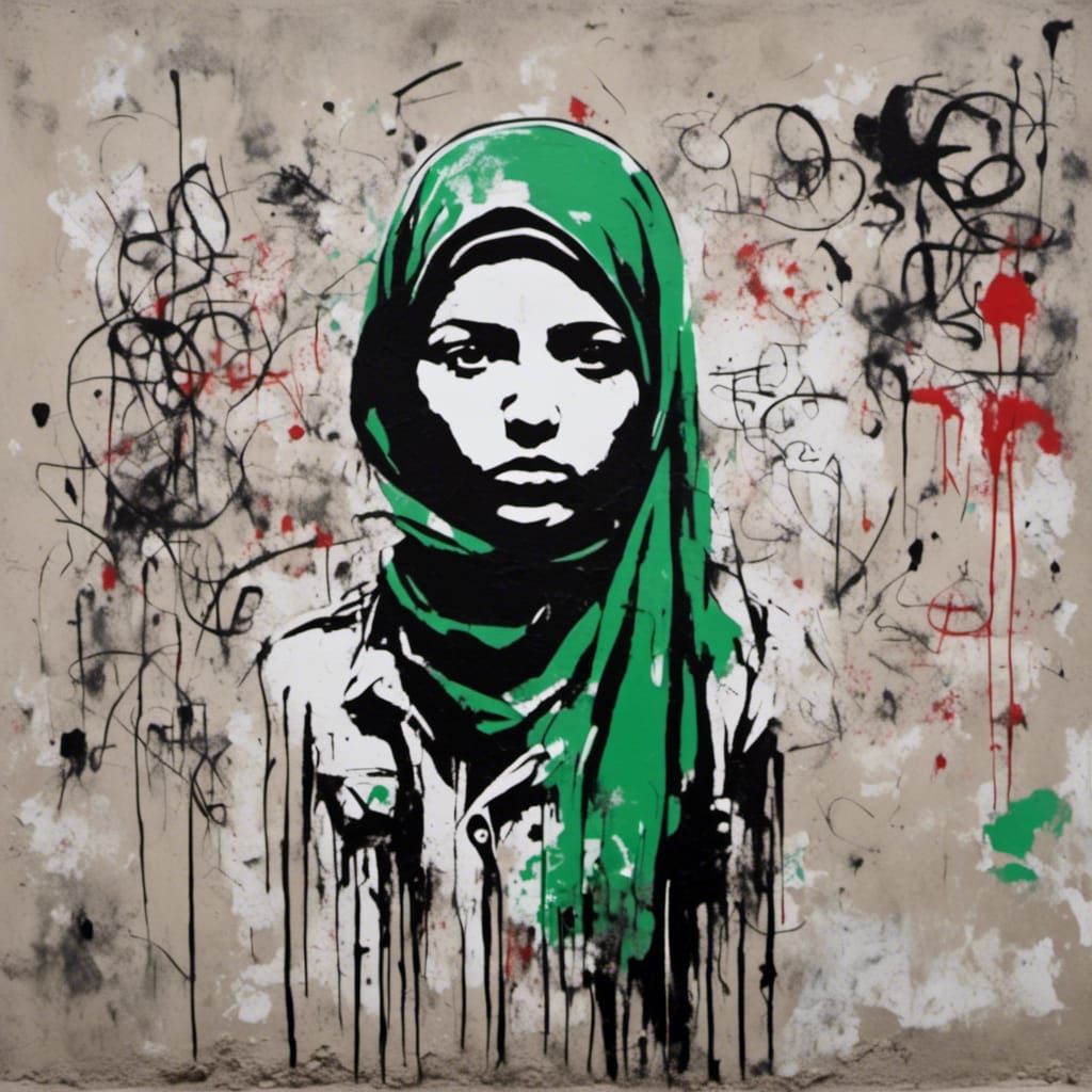Girl's Defiant Drawing: Palestinian Neo-Expressionism