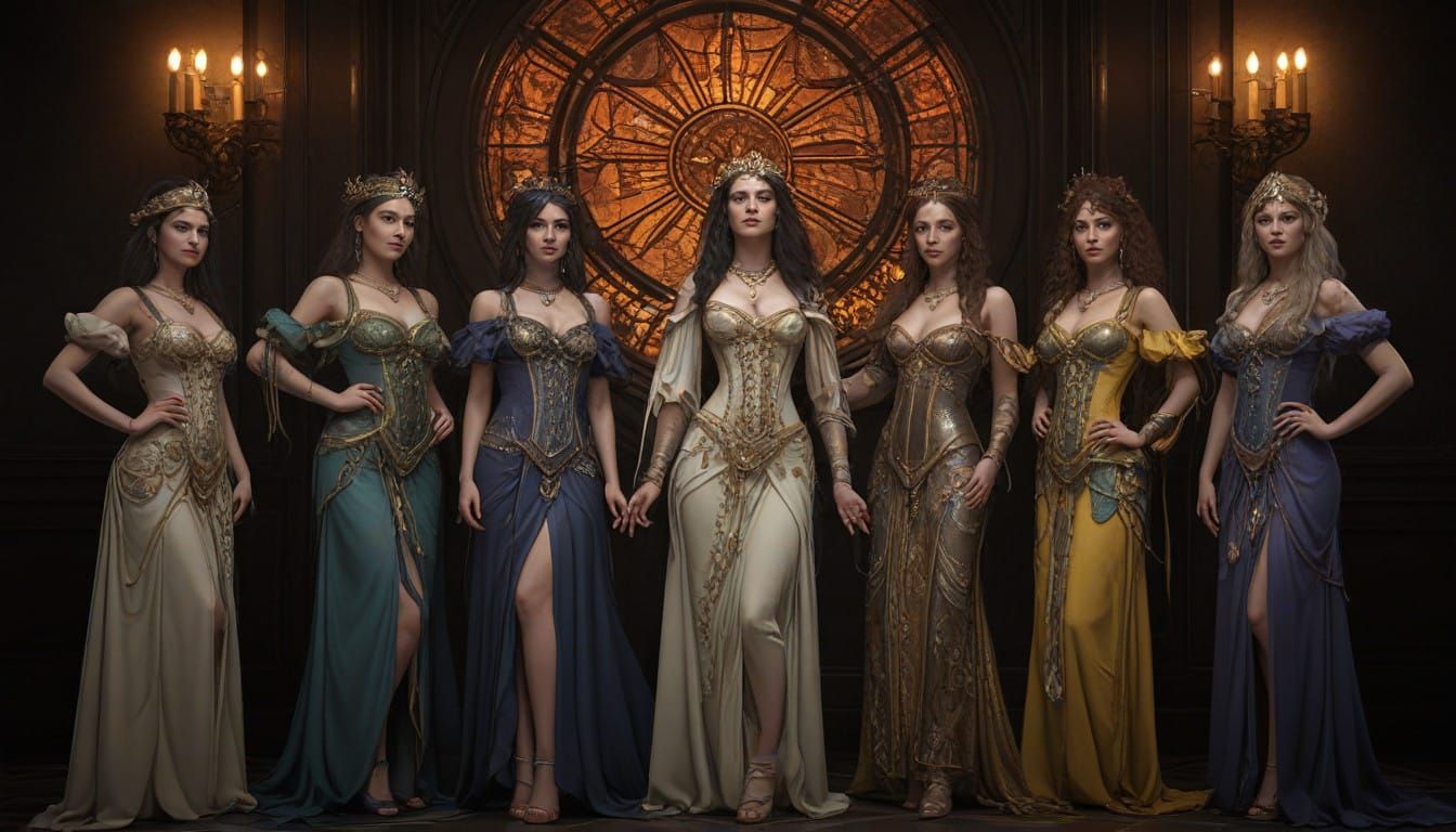 Dark Fantasy Witches Unite in a Vibrant, Art Nouveau-Inspire...