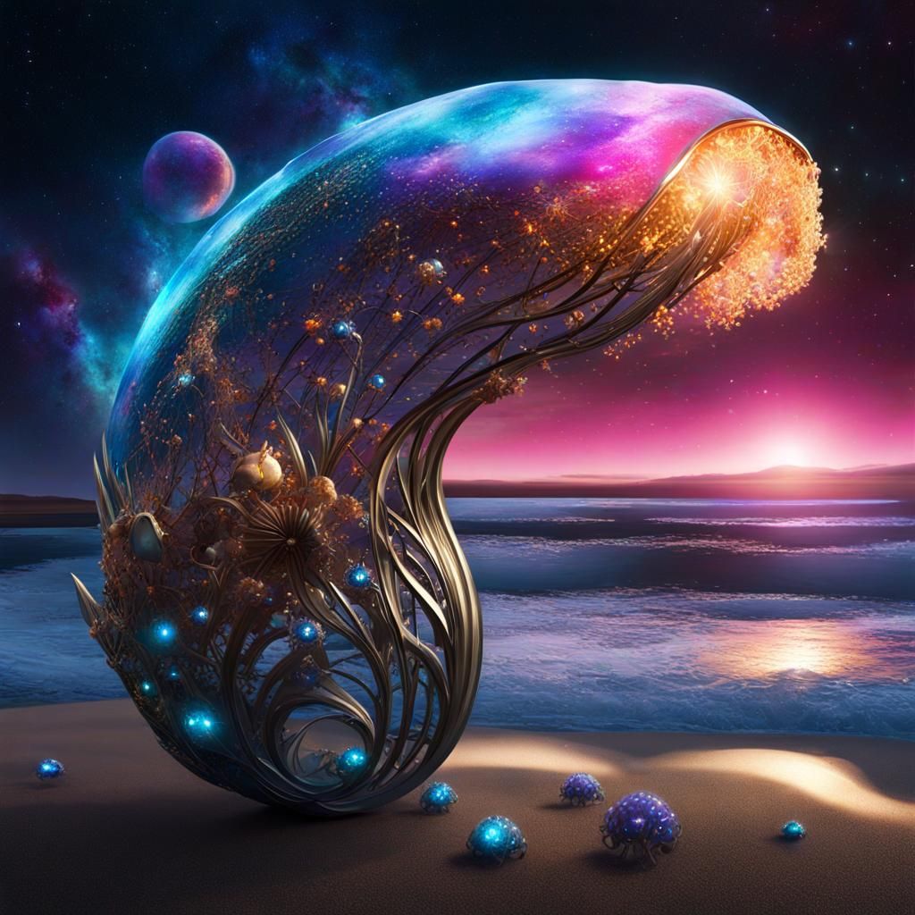 Jeweled Metal Animal Digging on Jellyfish Beach