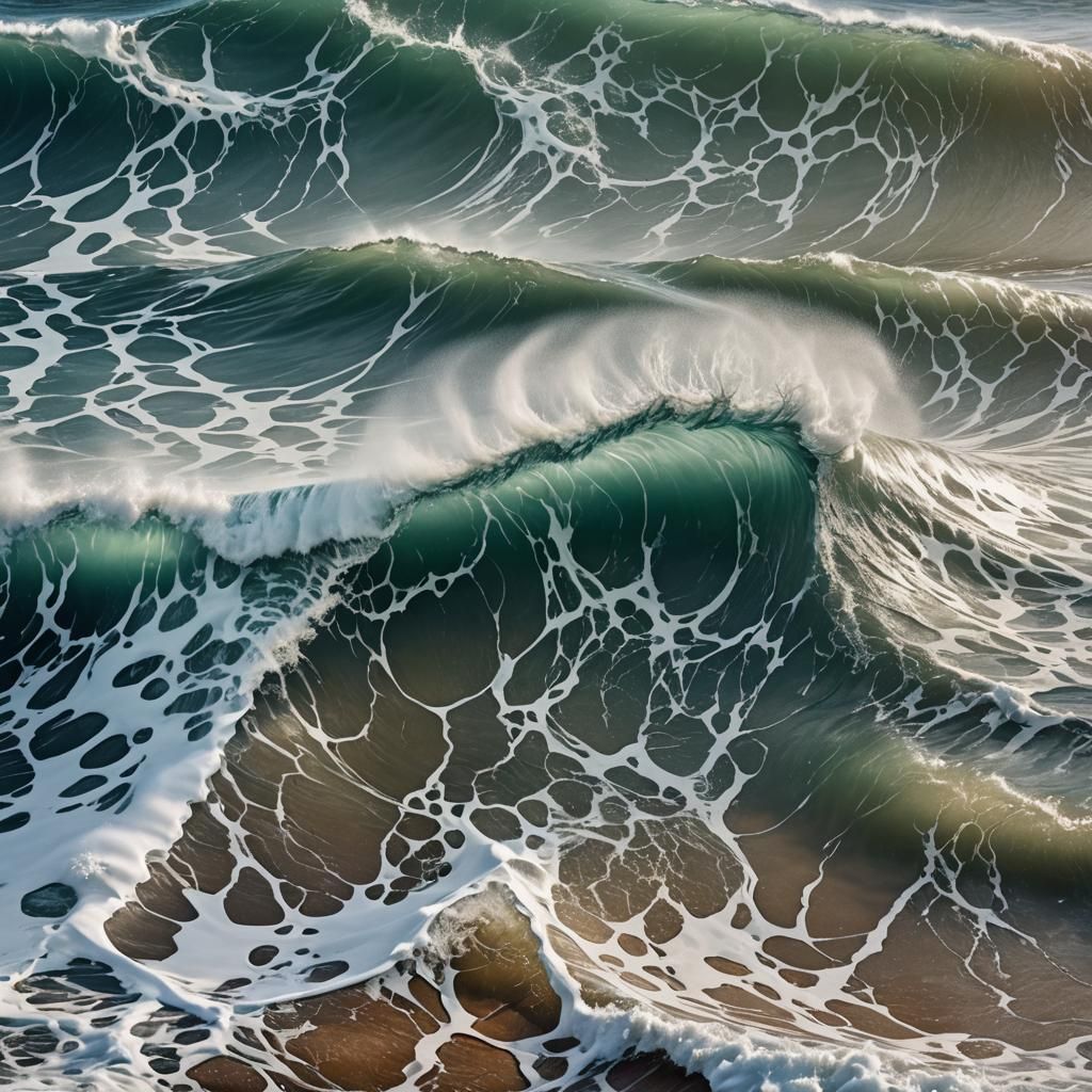 Hyperrealistic Wave on a Pristine Day