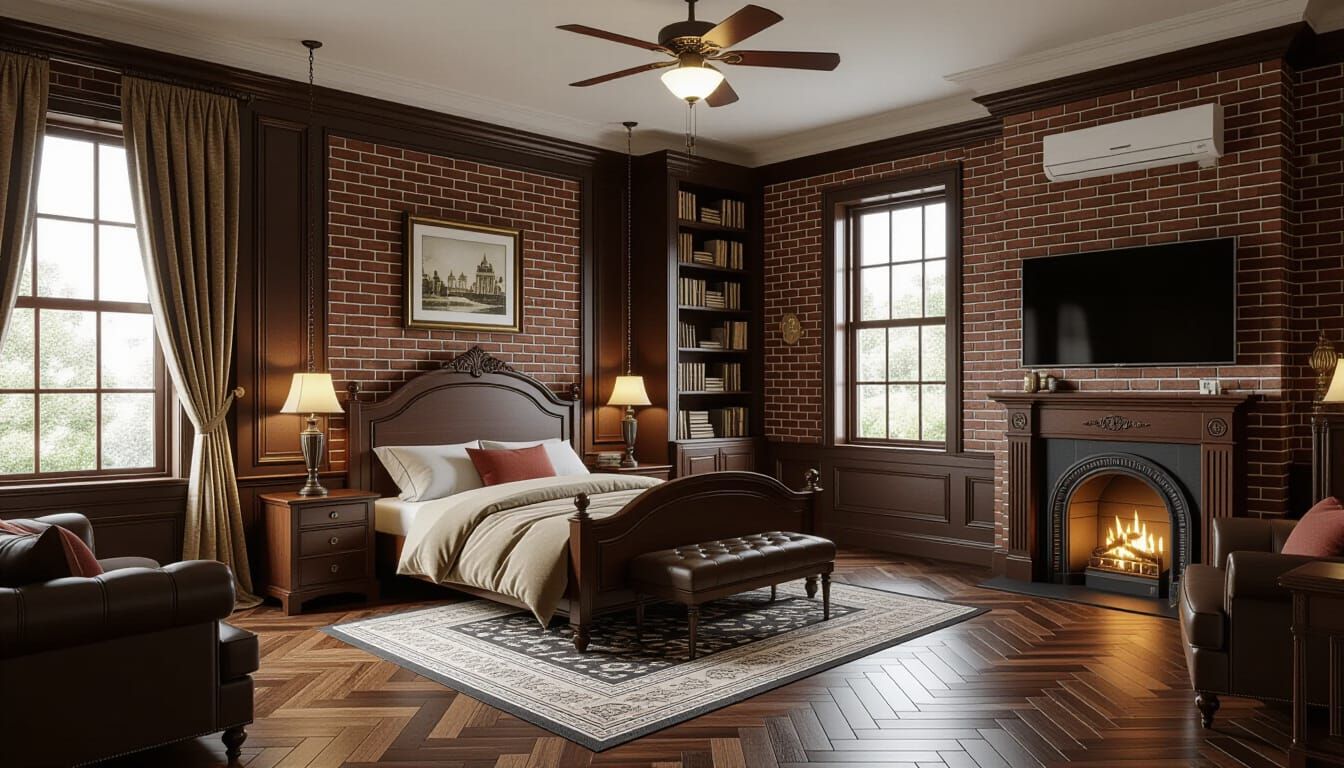 Luxurious Victorian Bedroom with Rich Textures