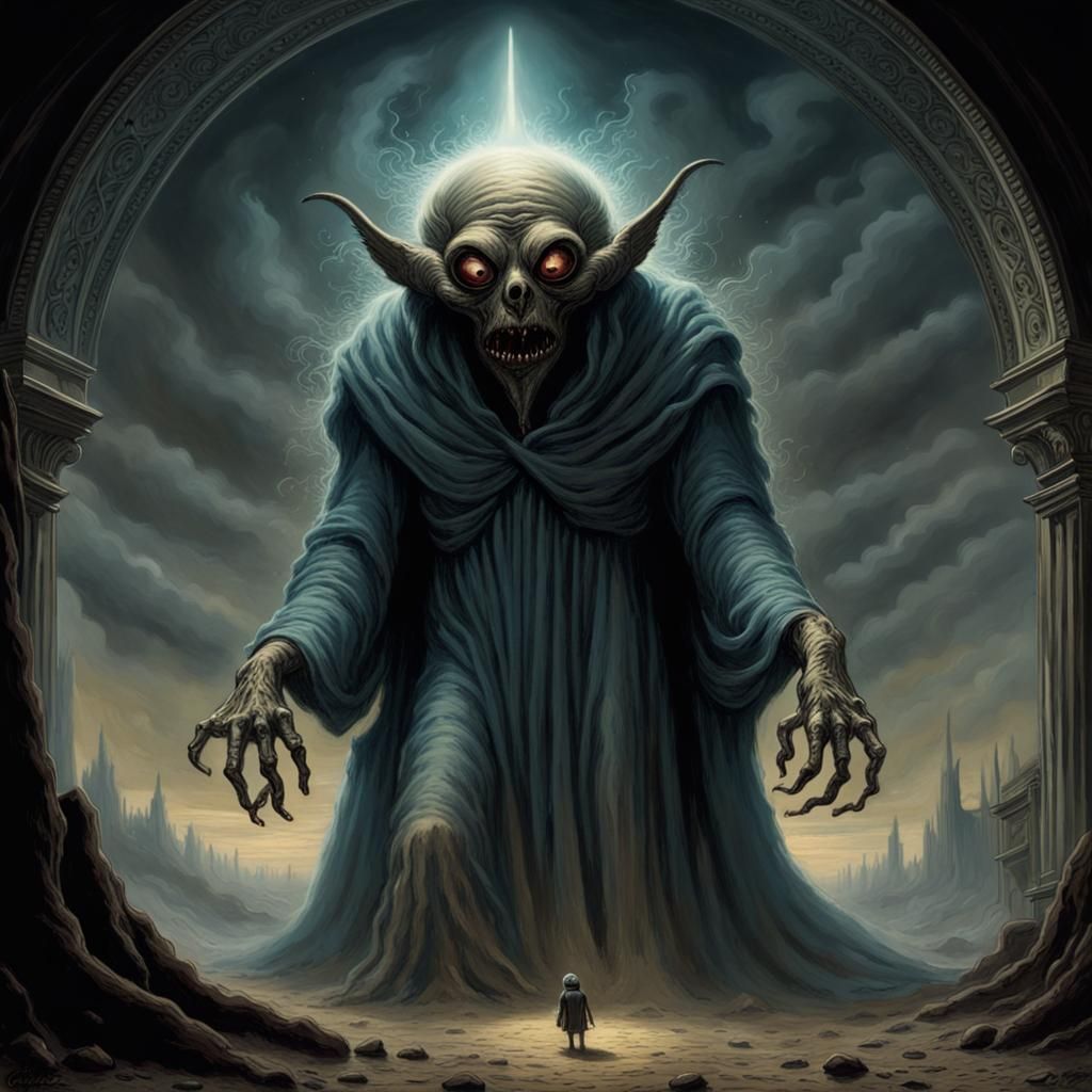 Horror Demon Extraterrestrial in Doré Style