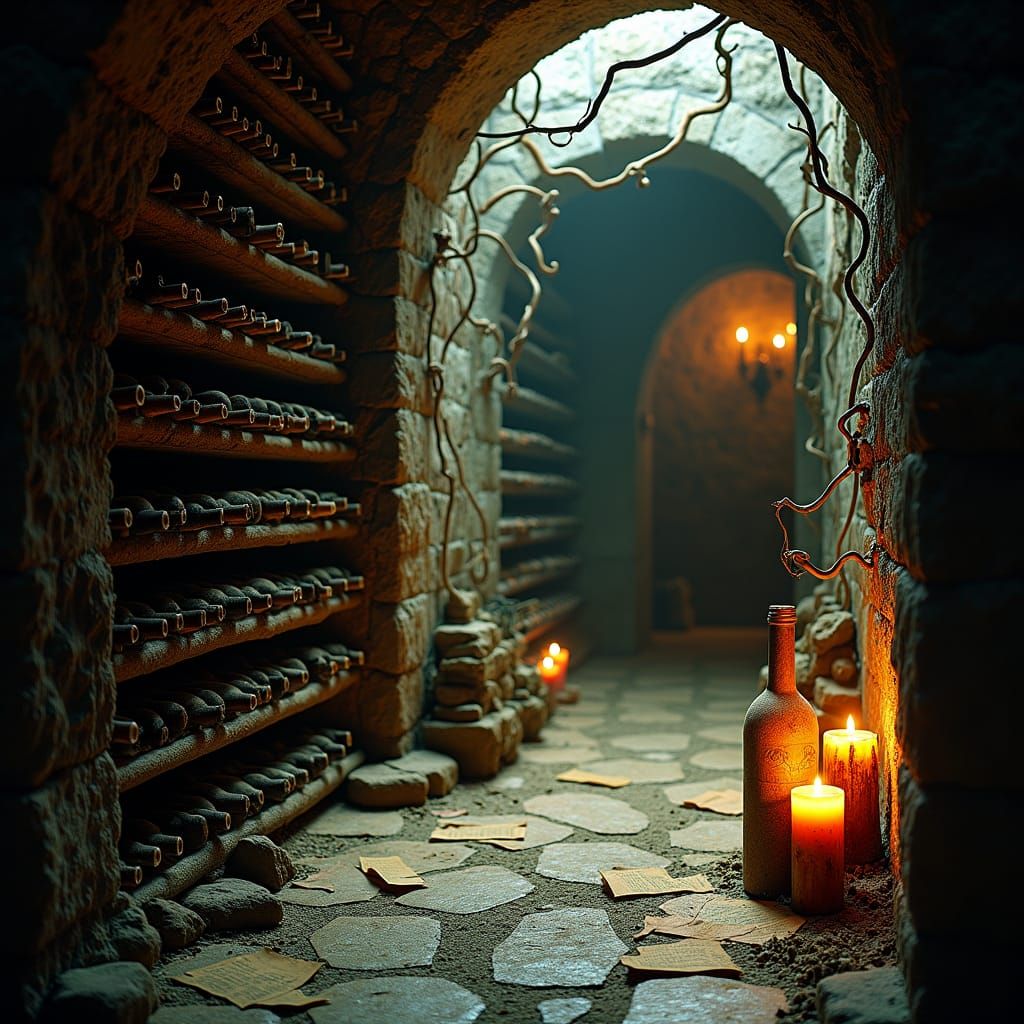 Mystical Wine Cellar in 70s Art-House Style