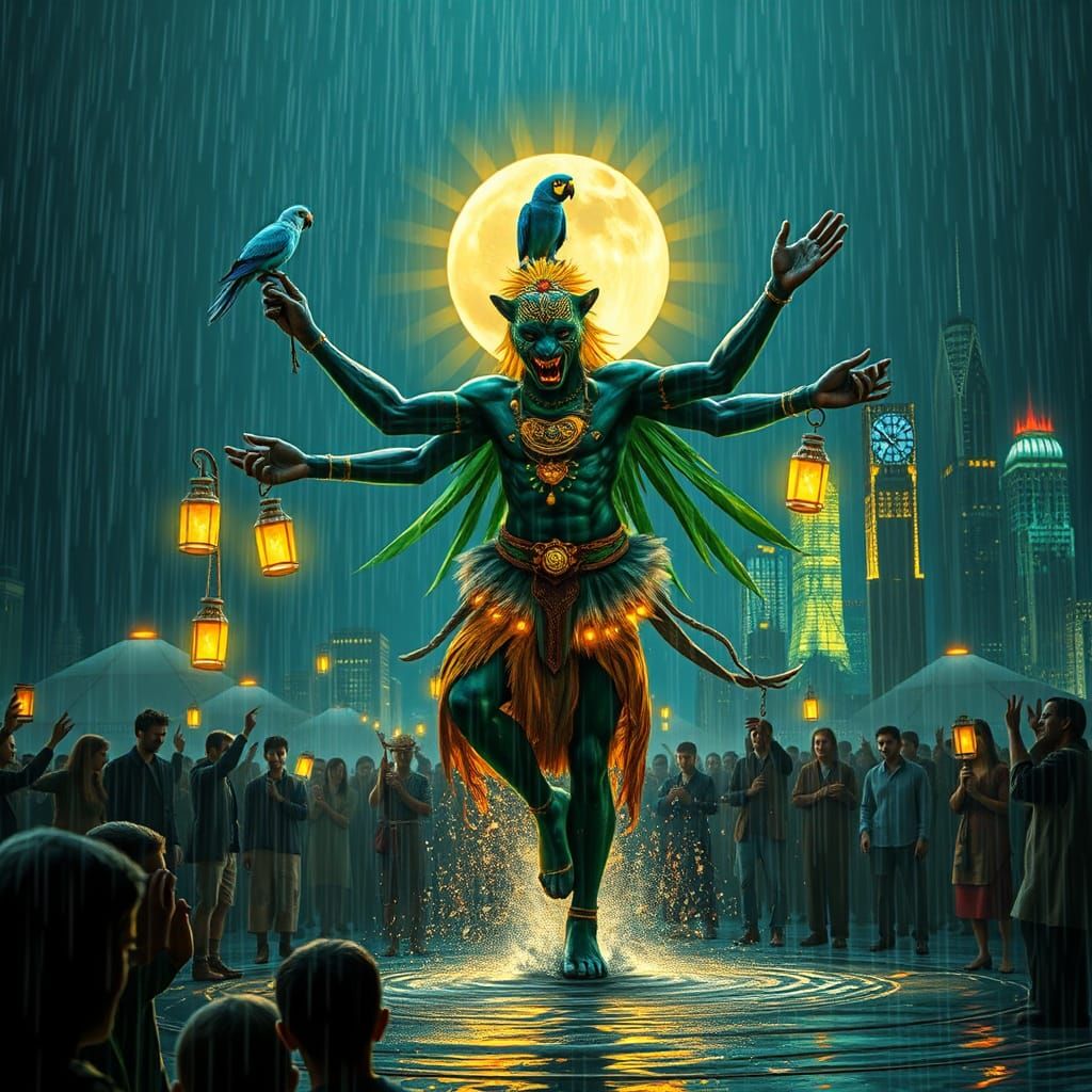 Leopard Shaman Dances in the Blue City of Time