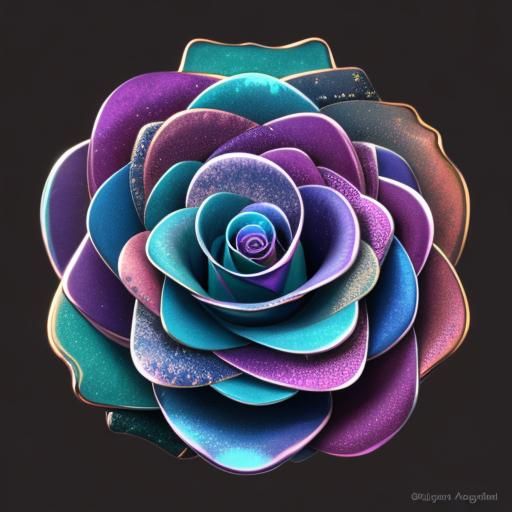 Iridescent Spiraling Rose in 3D