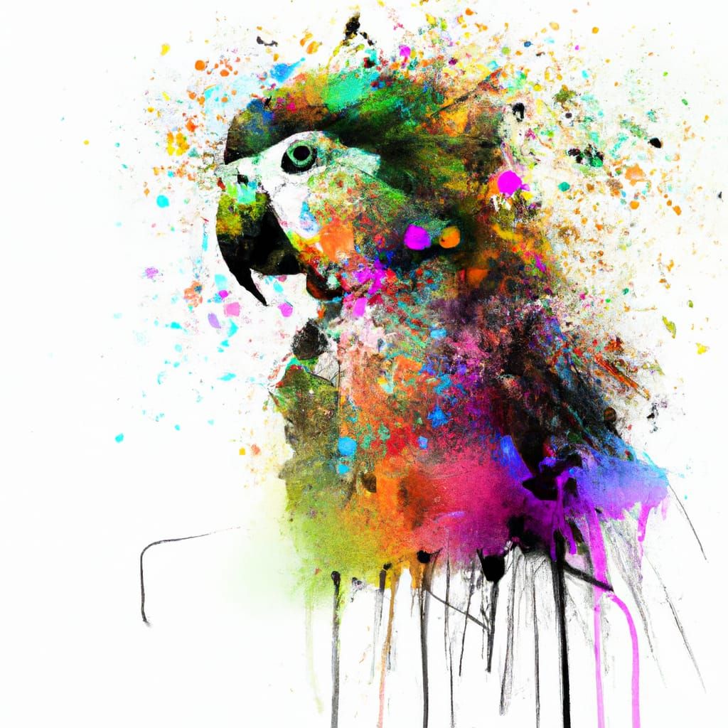 Parrot in Watercolor and Ink