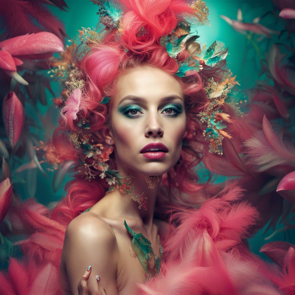 Futuristic Woman in Web Bodysuit: David Lachapelle Style