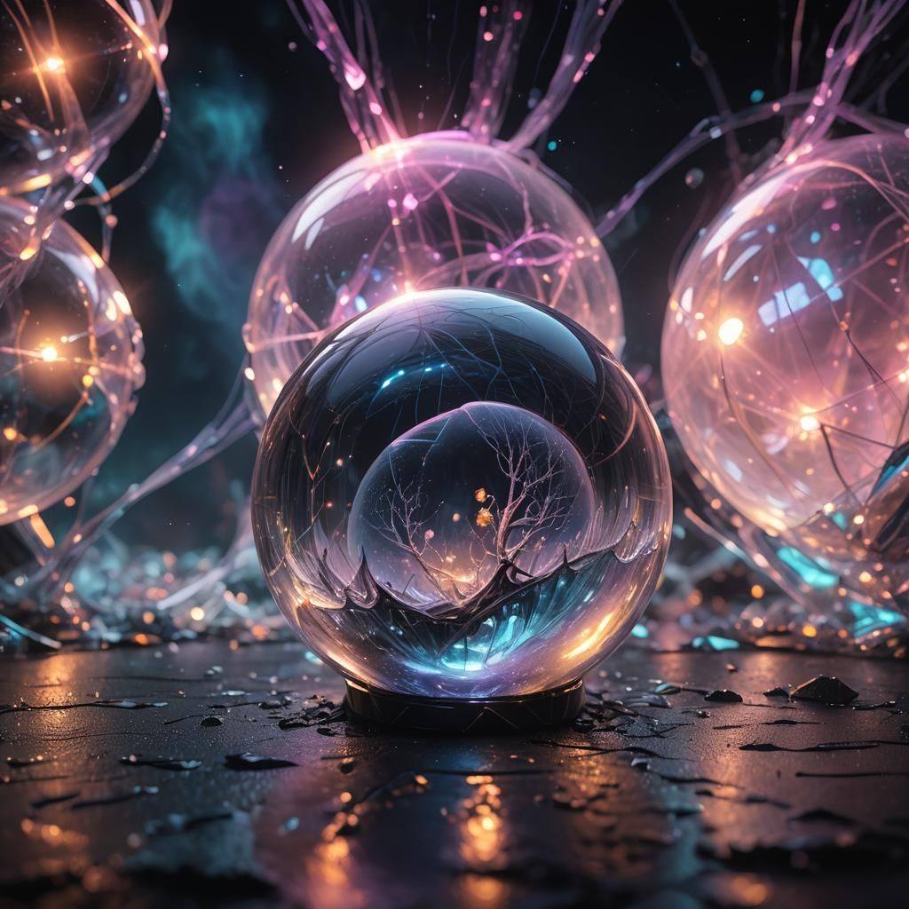 Glowing Crystal Ball in Surrealist Concept Art