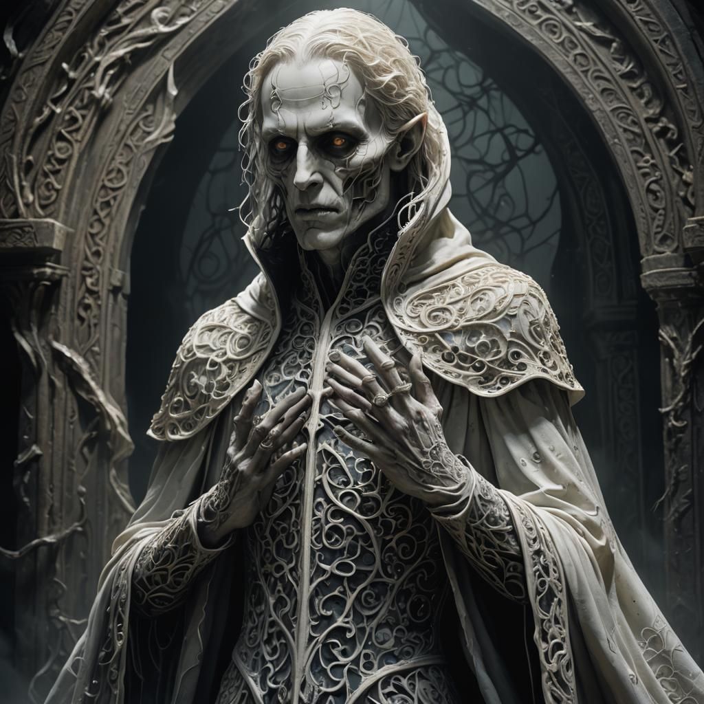 Ethereal Pale Figure in Dark Fantasy Art