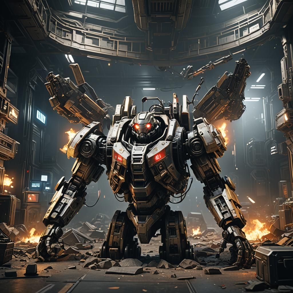 Allied Mastercomputer in 3D Game Cinematic Style