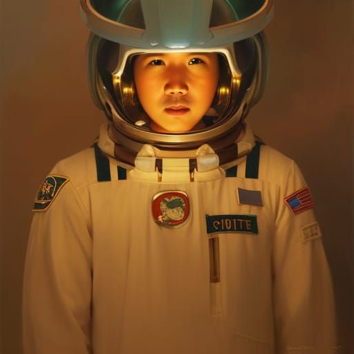 Robin Hood Astronaut: Majestic Oil Painting