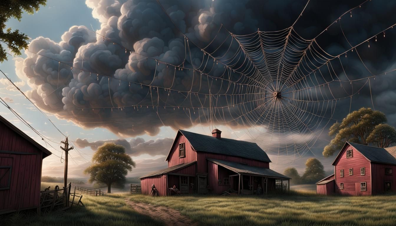 Dramatic Charlotte's Web Digital Matte Painting