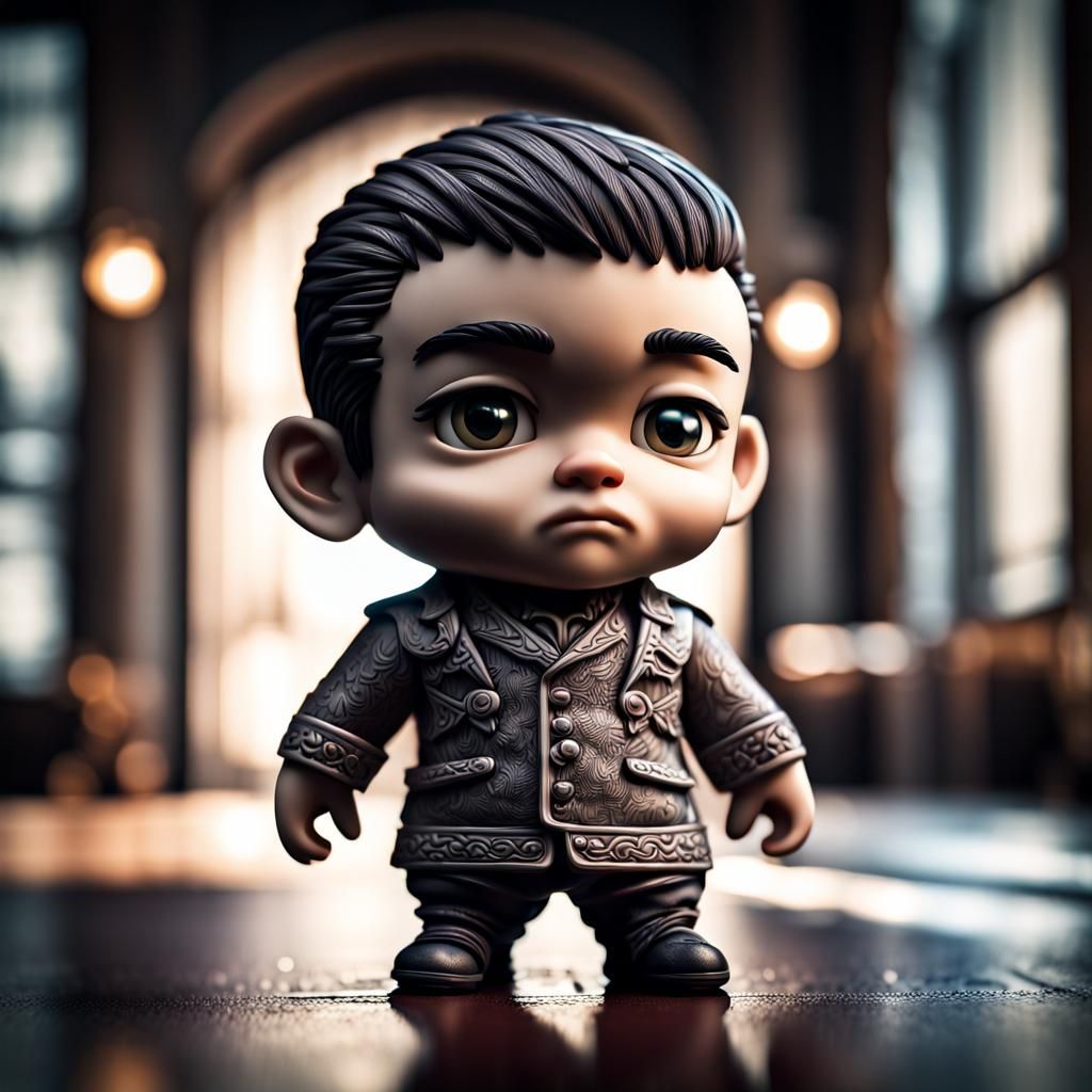 Hyperrealistic Chibi Man in Cinematic Style