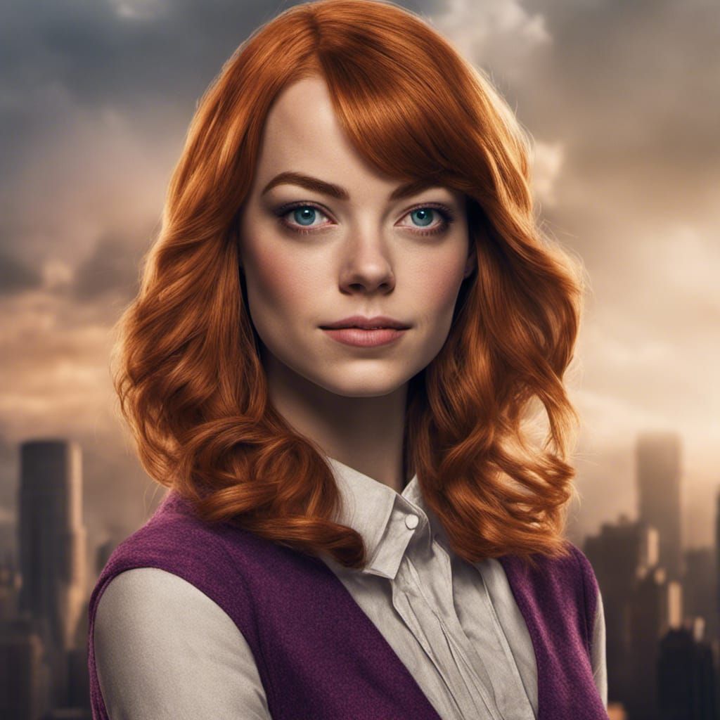 Emma Stone as Daphne: Hyperrealistic Portrait