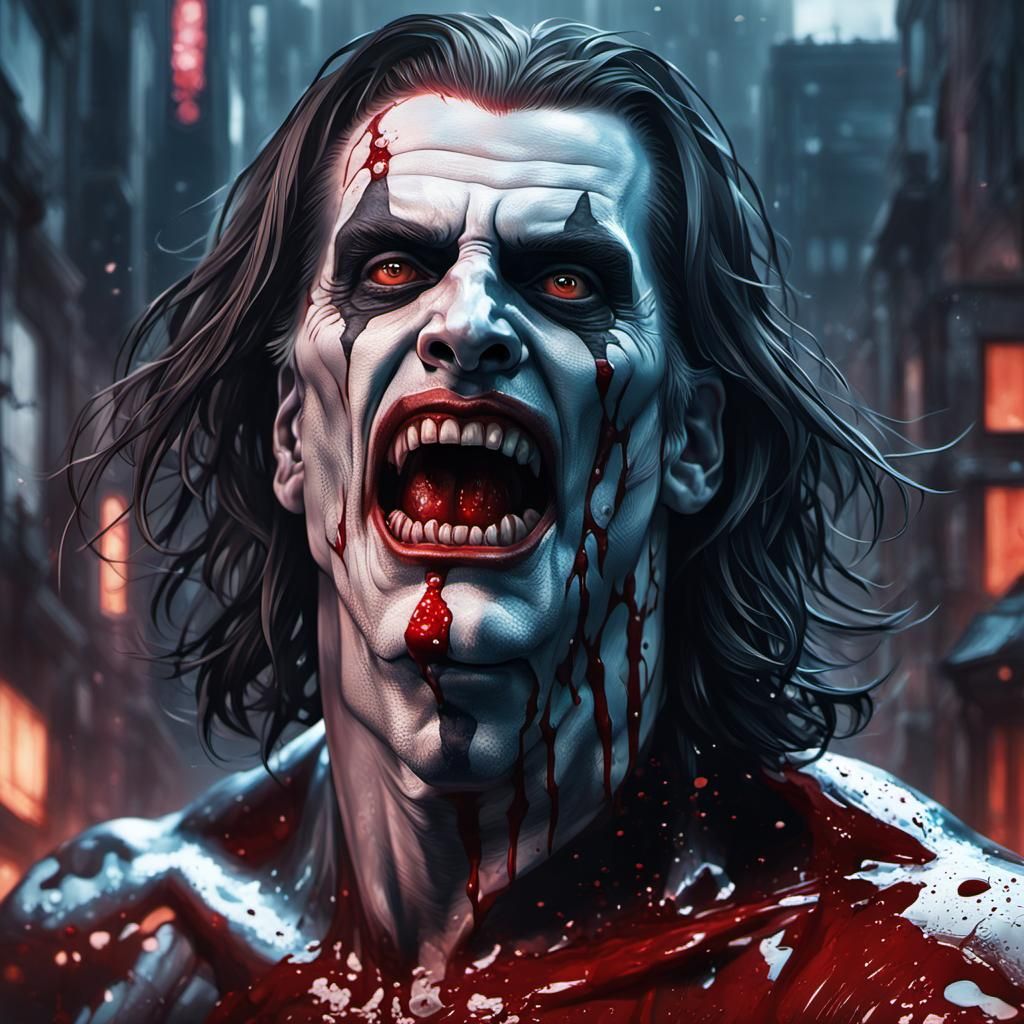 Eric Draven Falling: Hyperdetailed Concept Art Portrait