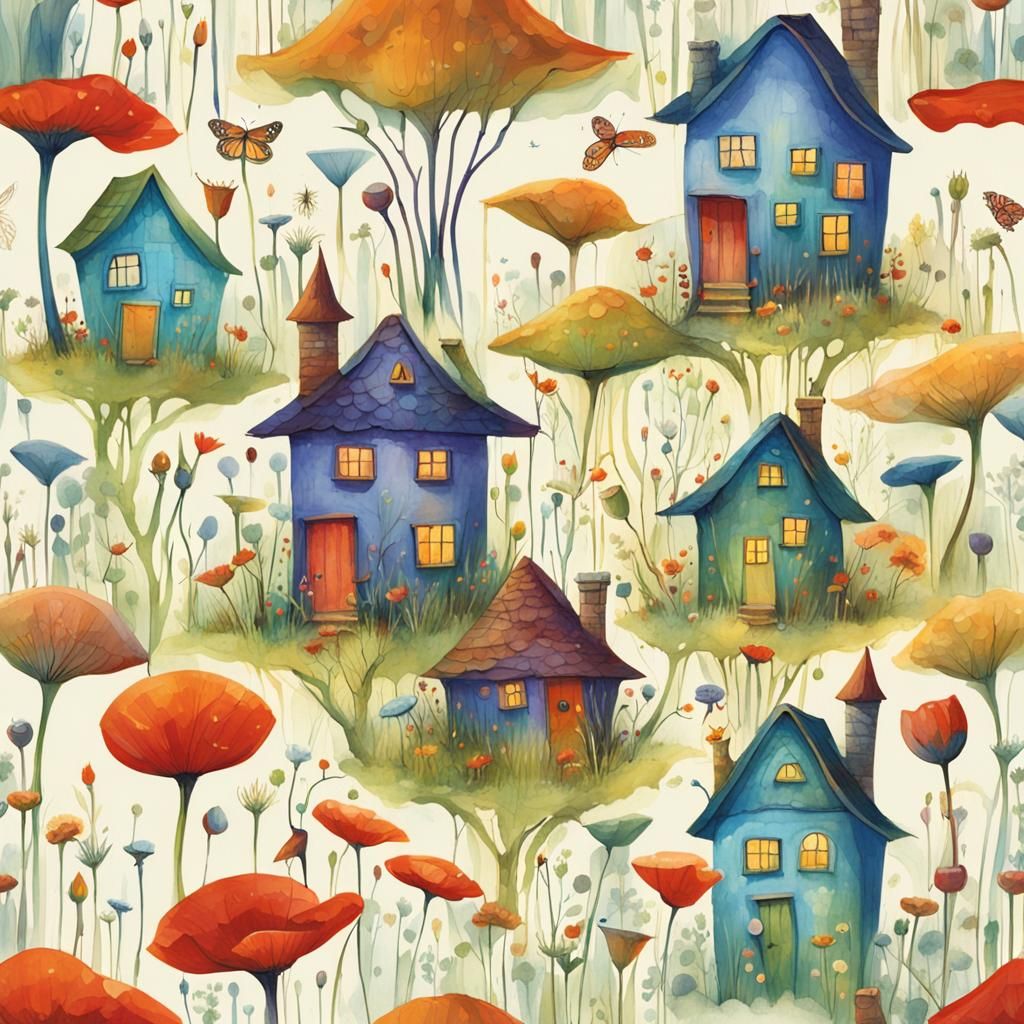 Dreamscape Meadow of Fairy Houses