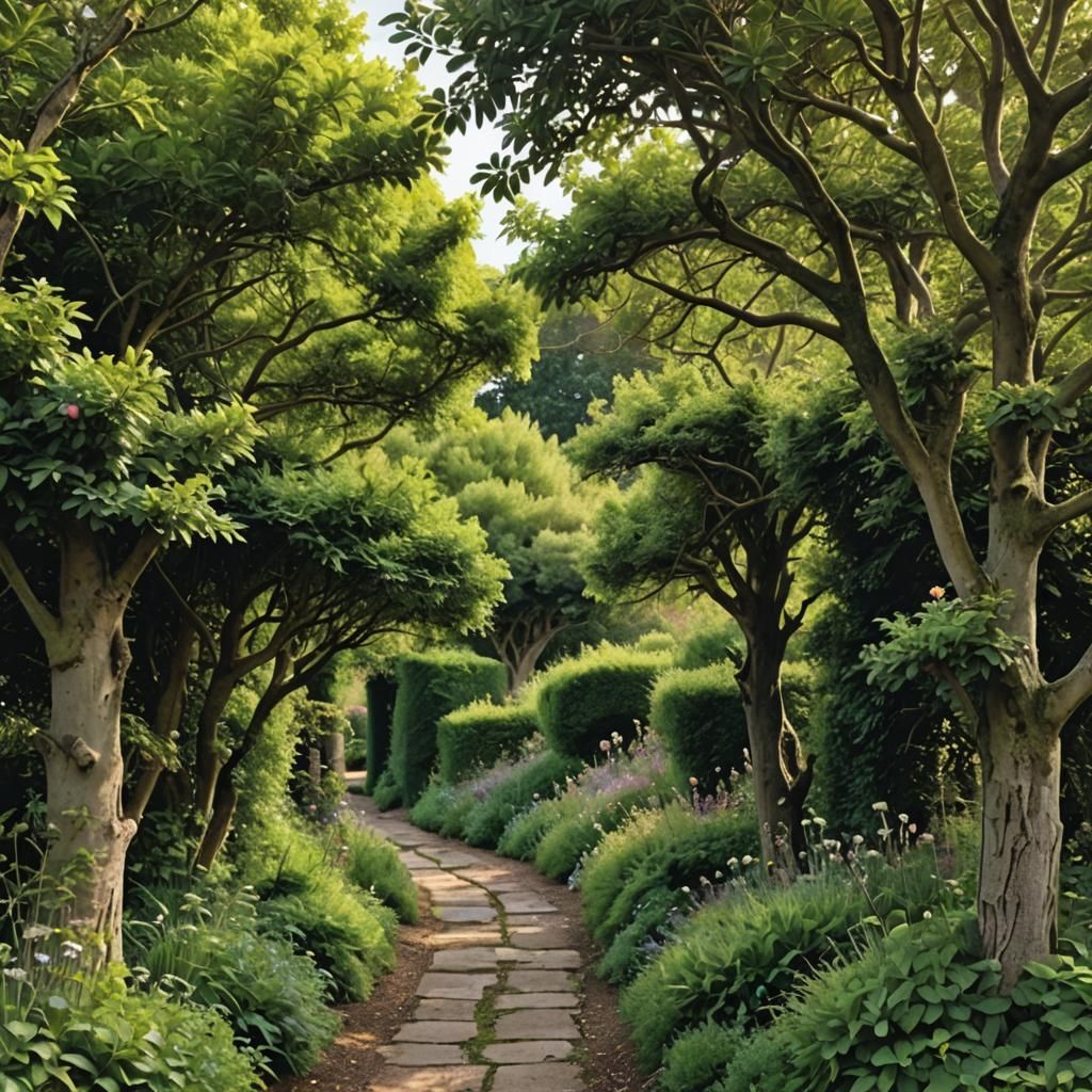 Sinister Garden Scene by Greg Rutkowski