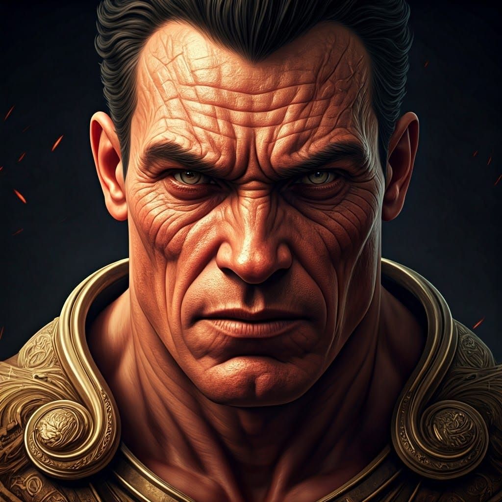 Hyper-Realistic Statue of Lacoon in Dark Fantasy Style