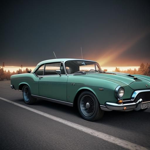 Vintage Car Epic in 3D Game Cinematic Style