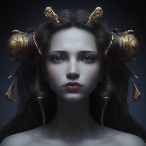 Ancient Face Amidst Storms in Cinematic Lighting