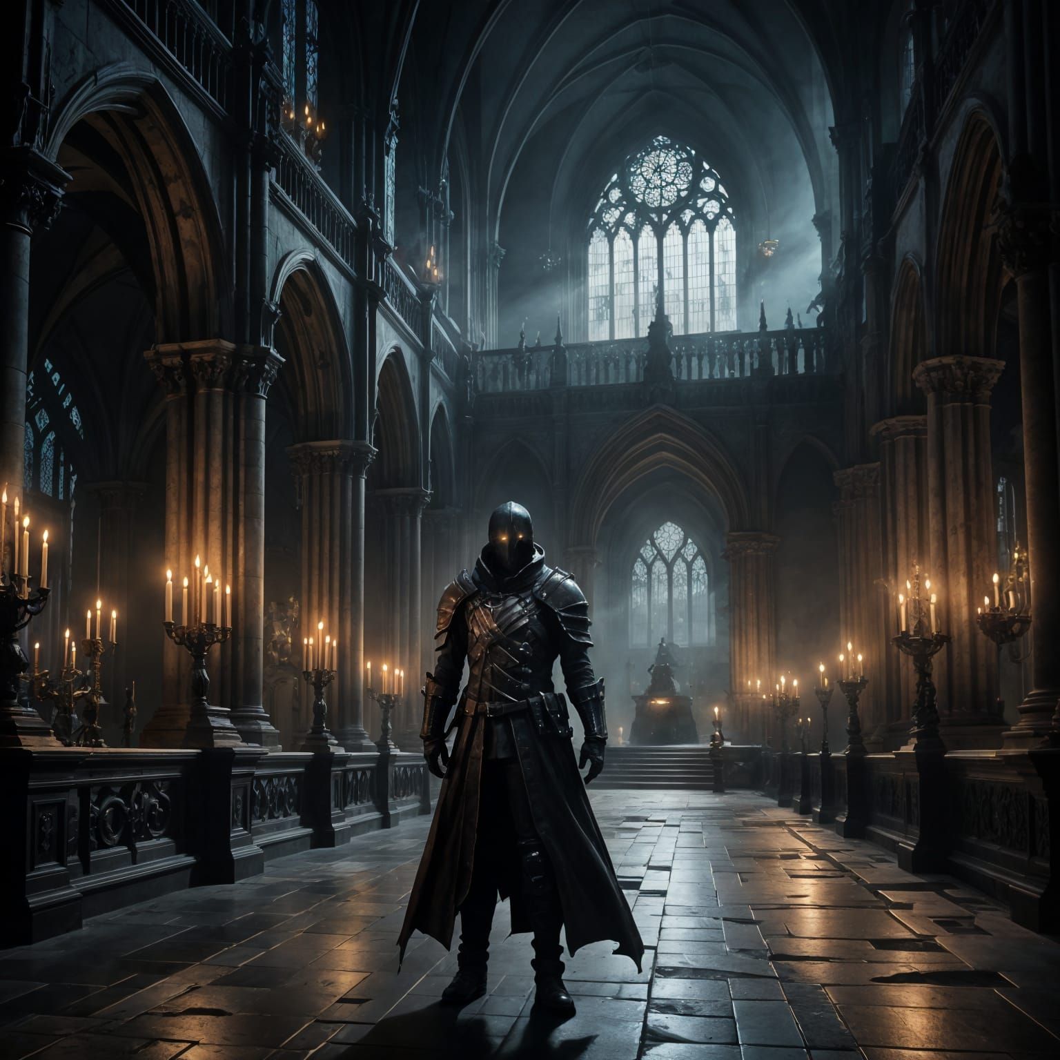 Cyberpunk Pilot in Gothic Armor