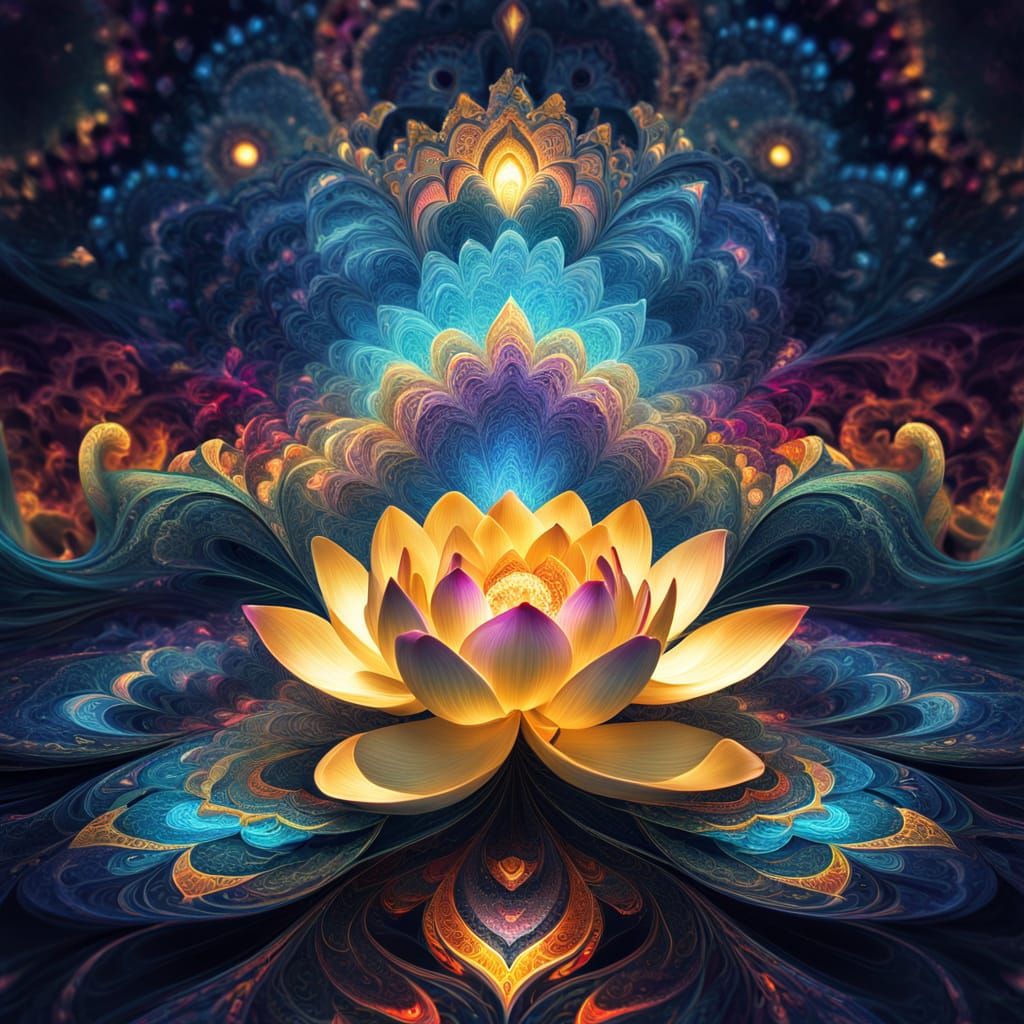 Fractal Lotus Blooms in Cosmic Glory