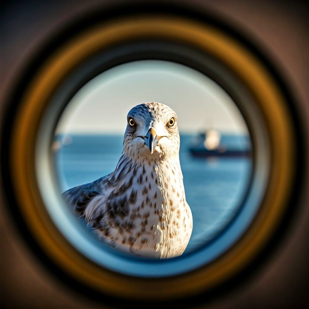 Seagull Photobomb: Epic HDR Ocean View