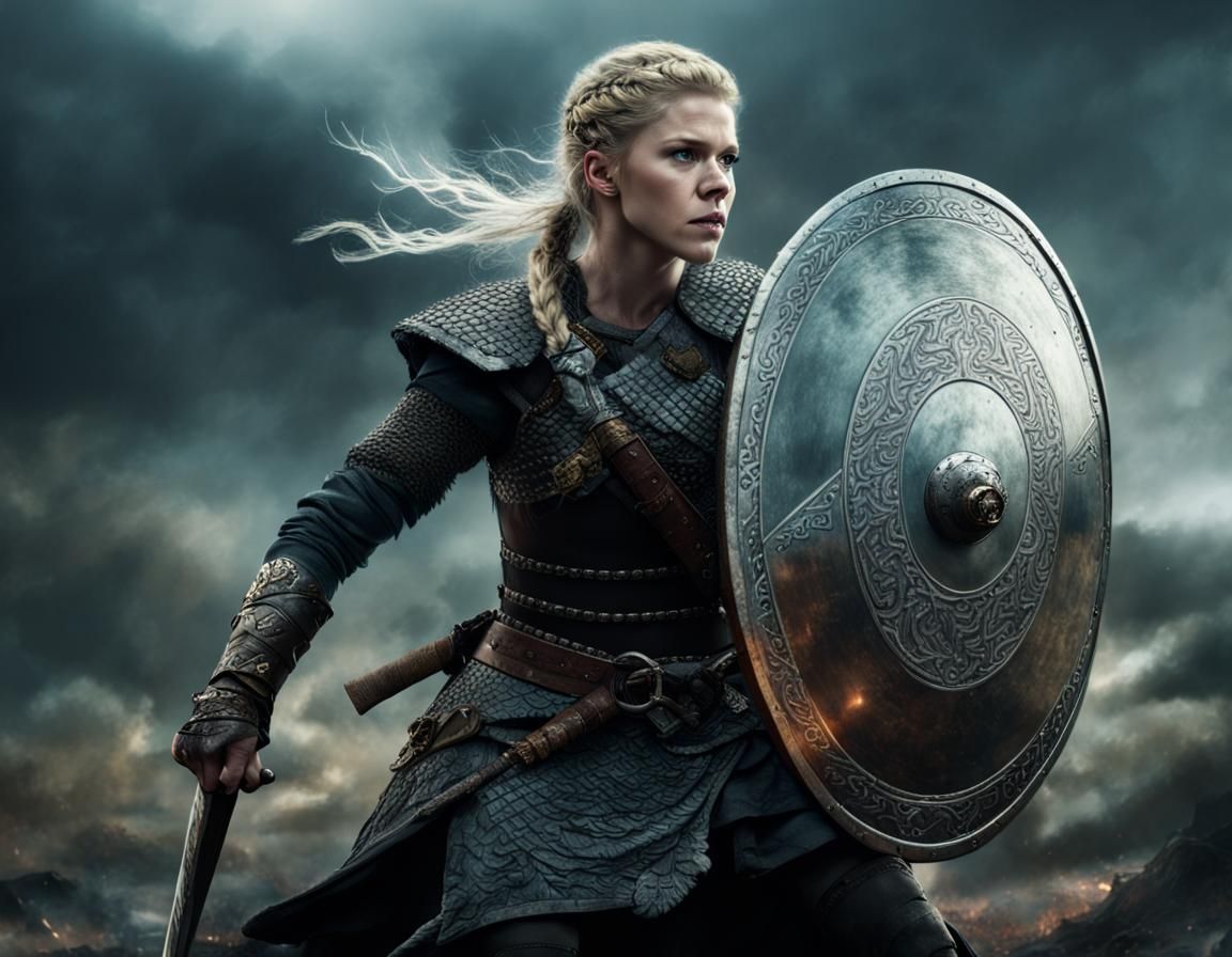 Lagertha in Epic Battle: Digital Matte Painting