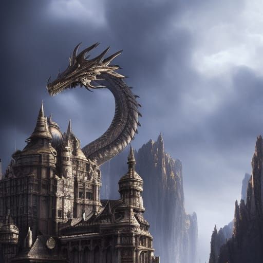 Epic Dragons in a Dramatic Digital Painting