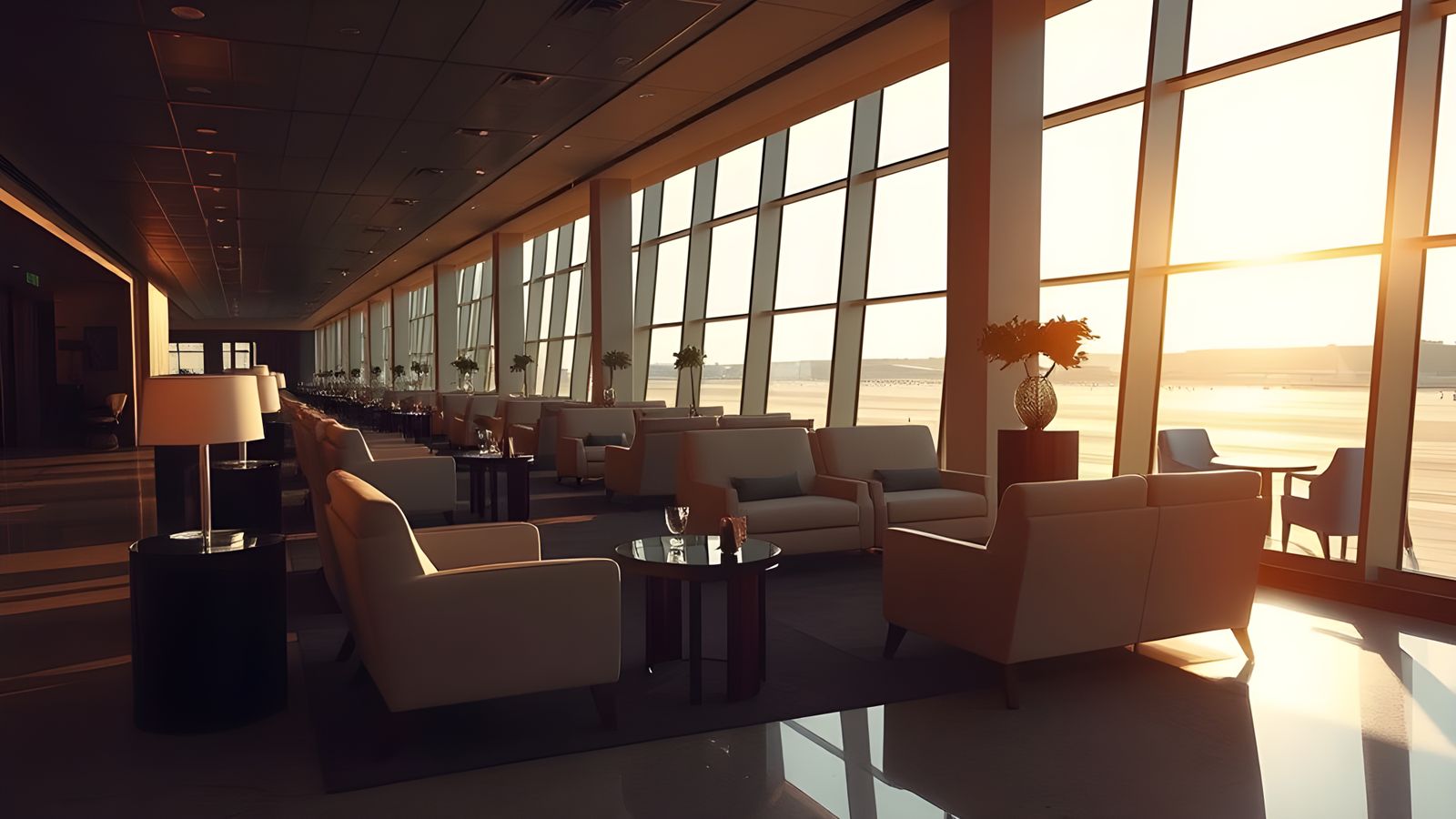 Empty First Class Lounge at Heathrow Airport