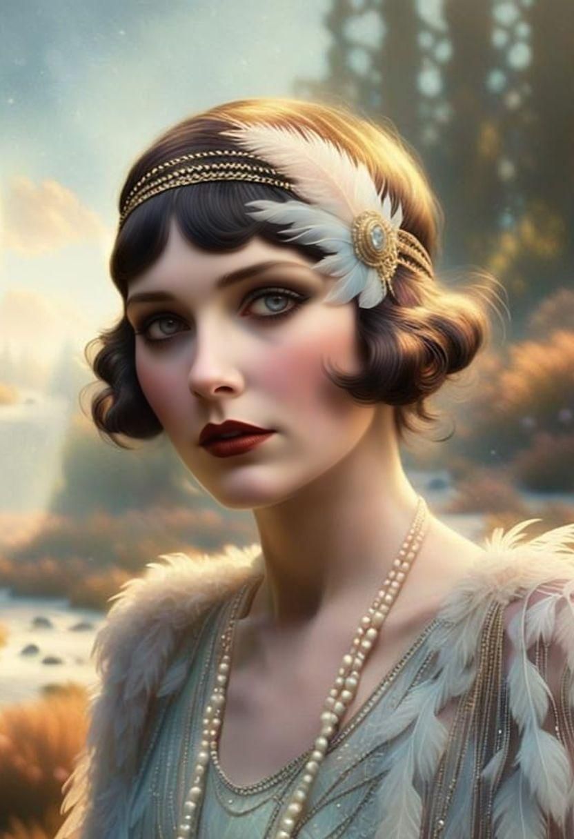 Ethereal Flapper in Heavenly Clouds