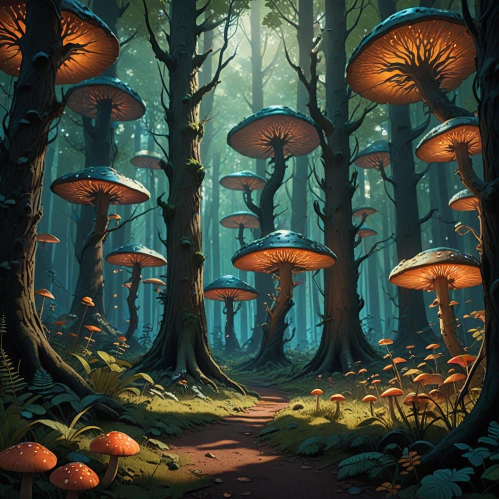 Ethereal Fantasy Warrior in a Mystical Forest