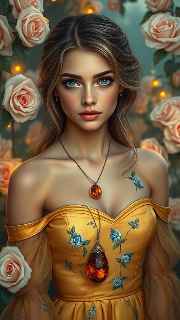 Ethereal Fantasy Portrait in the Style of Art Nouveau