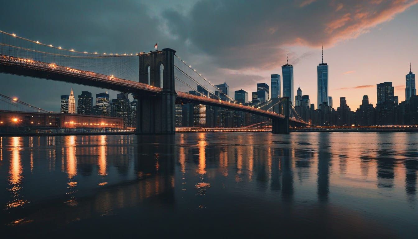 A dusk cityscape of New York
