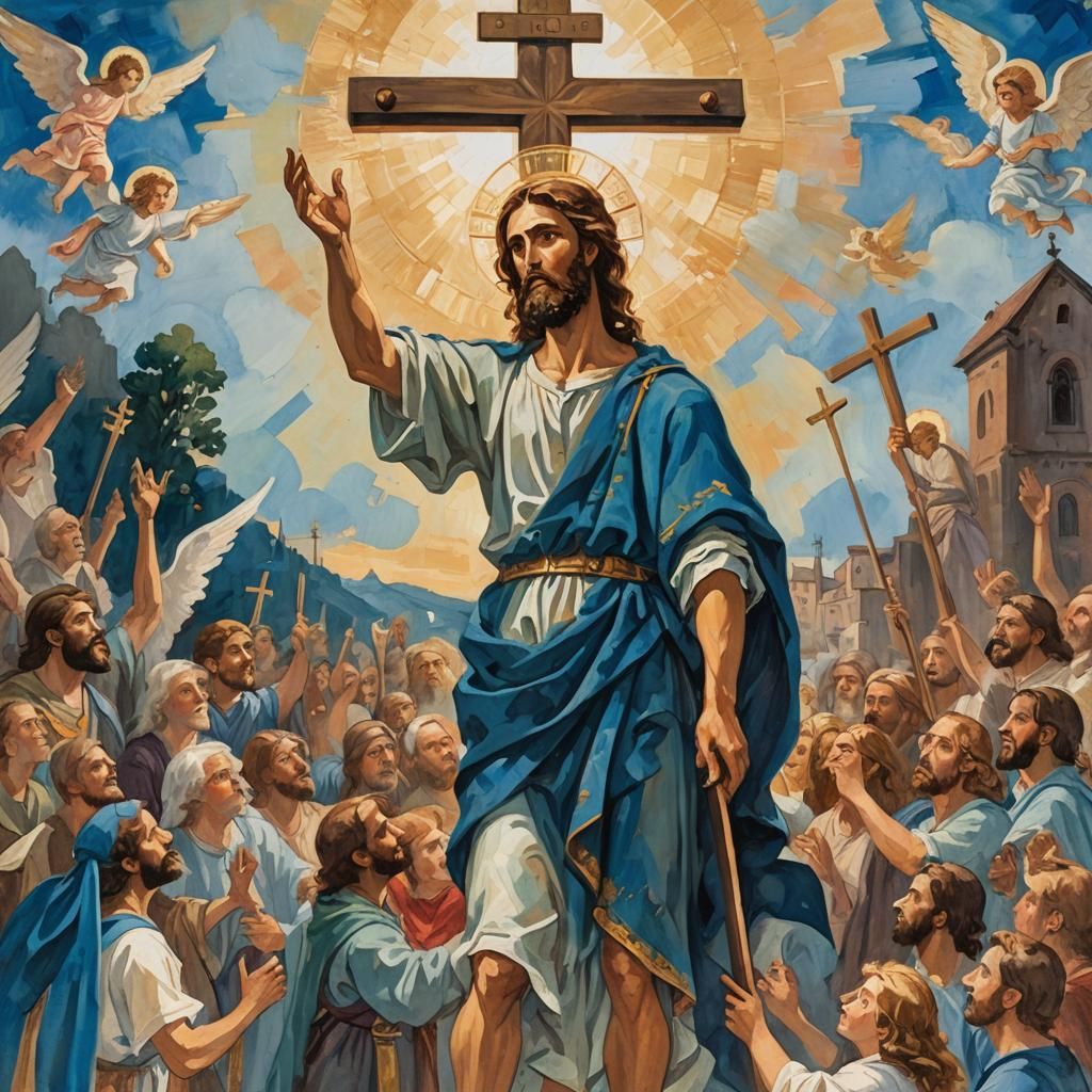 Saint John's Ascension: An Impressionist Gouache Painting