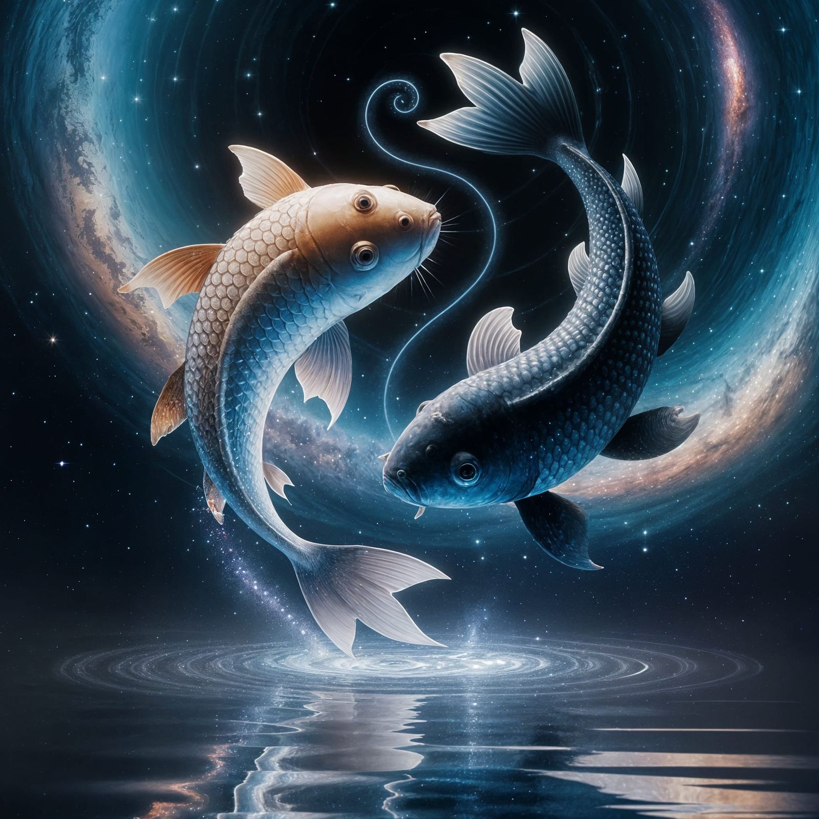 Galactic Koi Dance in Cosmic Ocean