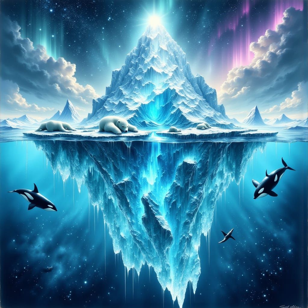 Antarctic Iceberg Reveals Magical World Inside