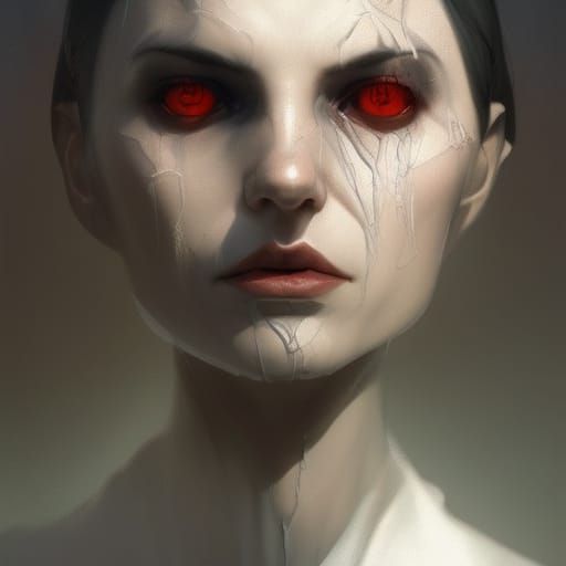 Evil Nun Portrait in Hyperdetailed Style