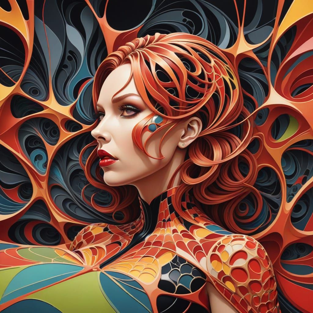 Abstract Fractal Vector Art of Black Widow