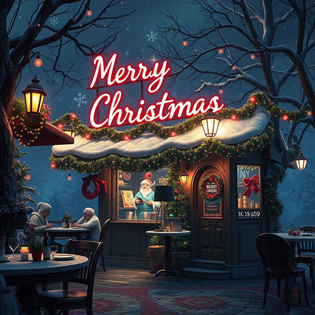 Fantastical Christmas Scene in Deep Color