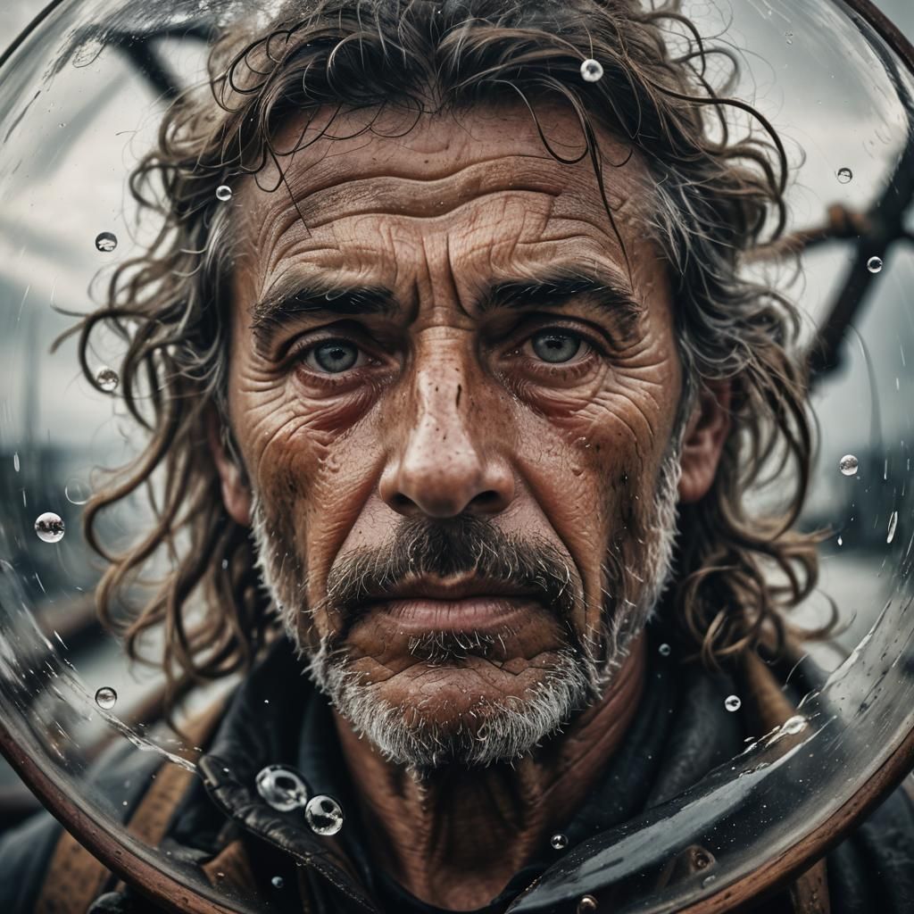 Sail Ship in Bubble: Realistic Close-Up Portrait