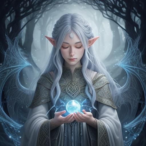 Enchanting Fae Portrait with Glowing Orb