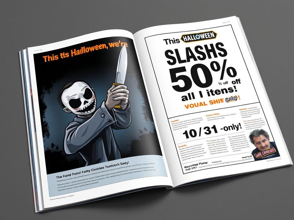 Creepy Halloween Sale Magazine Advertisement
