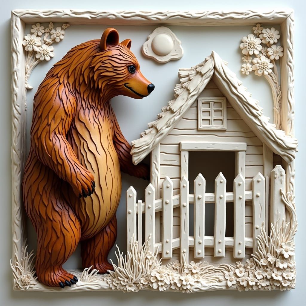 Stylish wooden marquetry incorporated into a decorative wall...