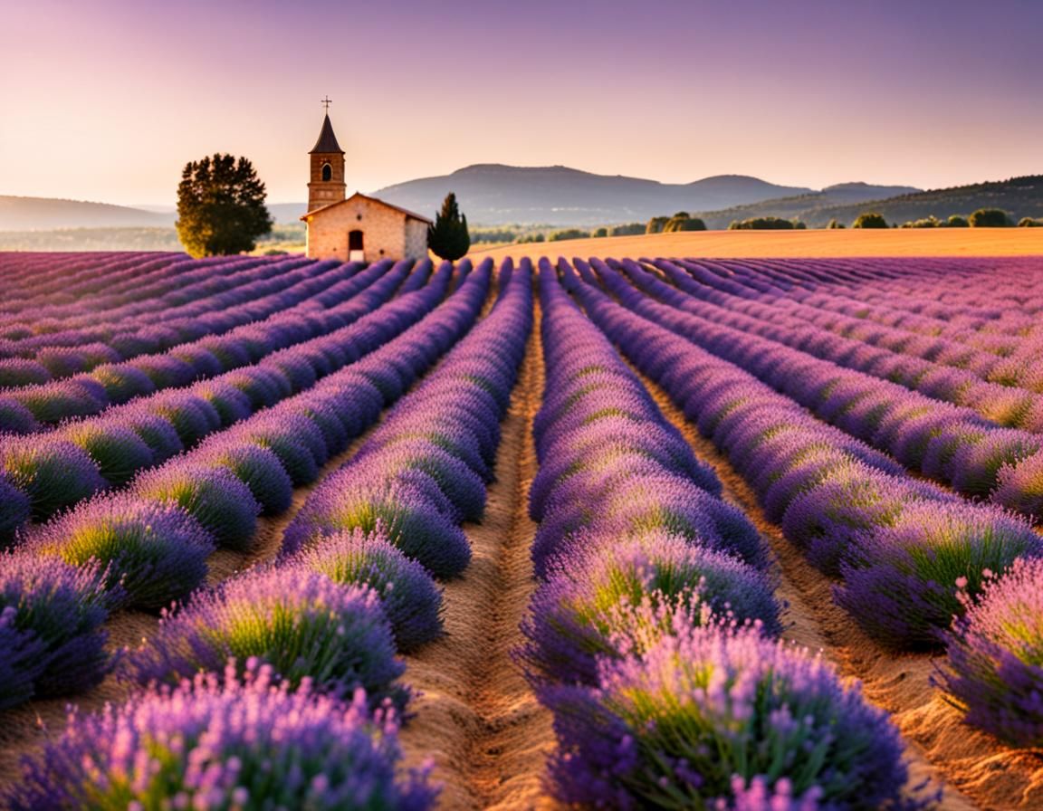 Lavender Fields at Magic Hour, Vaucluse France